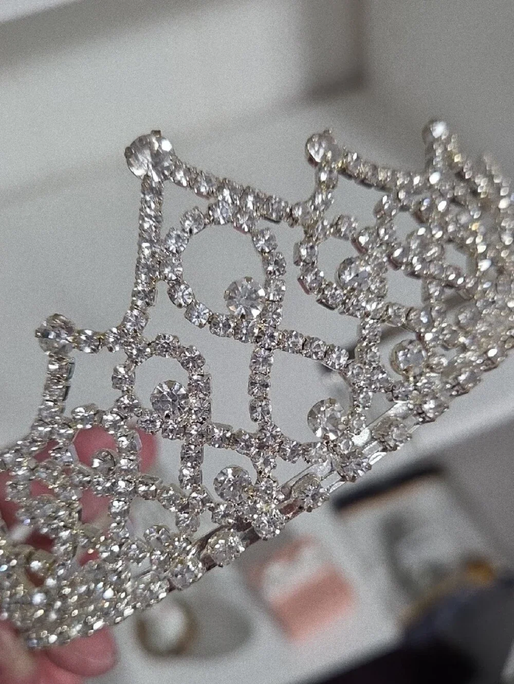 Crystal Tiara Headband - Silver Rhinestone Crown